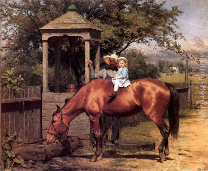 Equestrian portrait painting - Seymour Joseph Guy Equestrian portrait art painting